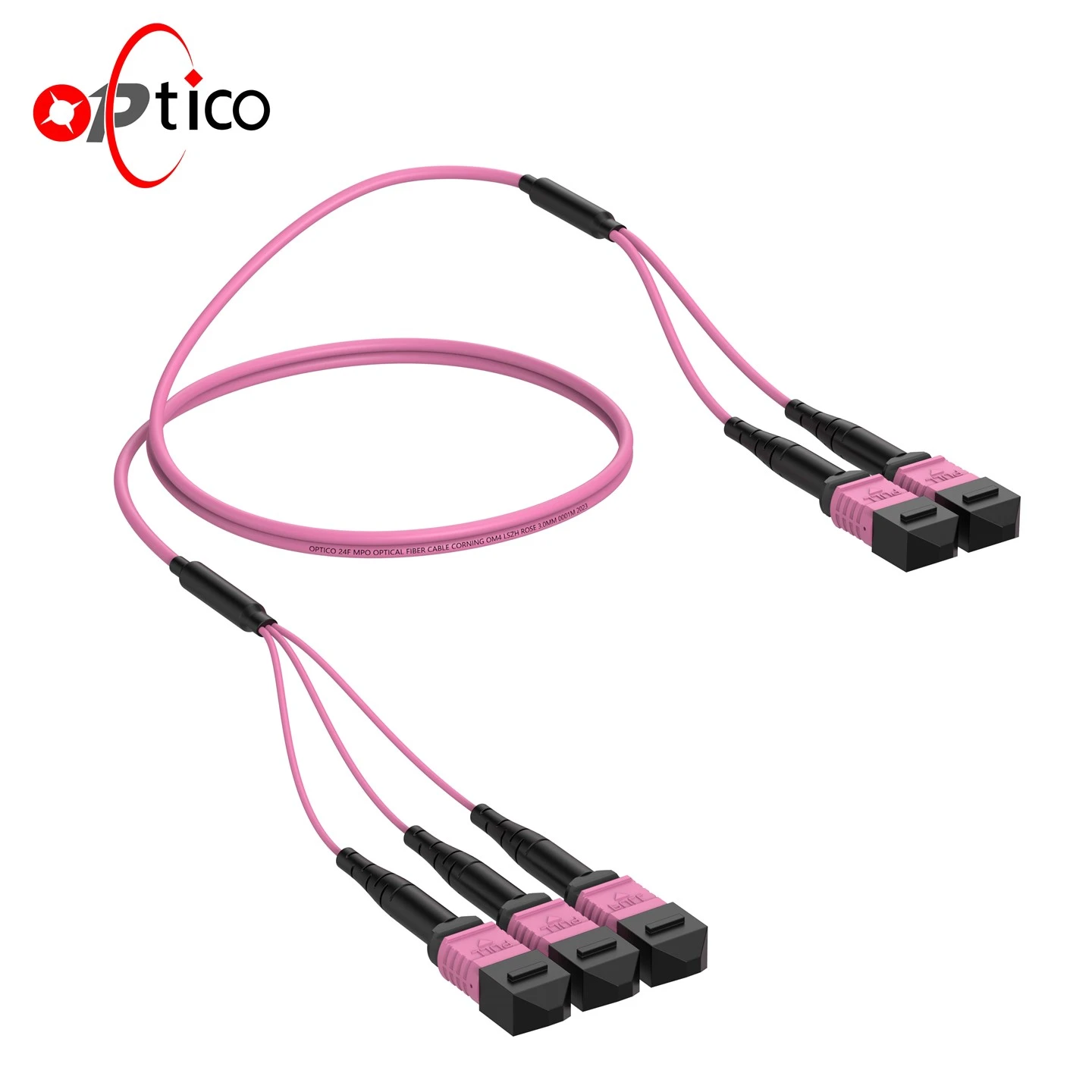 24F 2x12F MTP MPO sa 3x8F MTP MPO Trunk PatchCord OM4 Rose