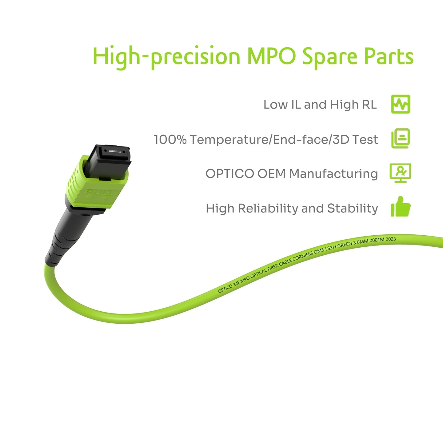 24F MPO Male To MPO Female Trunk Cable OM5